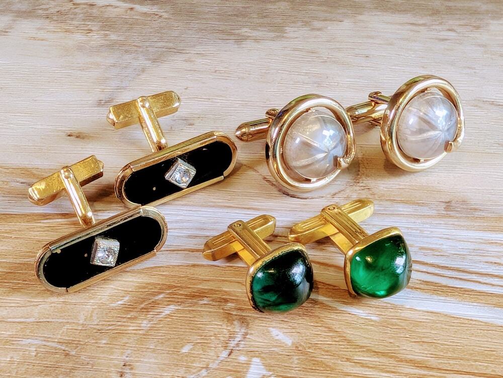 Set Of 3 Vintage SWANK Men's Cufflinks